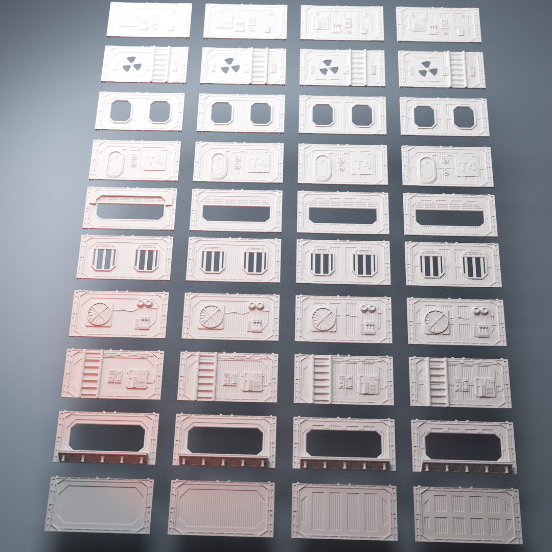 Corvus Games Terrain 3D Printable modular Scifi Shipping Containers for 28mm - 32mm tabletop scifi wargaming