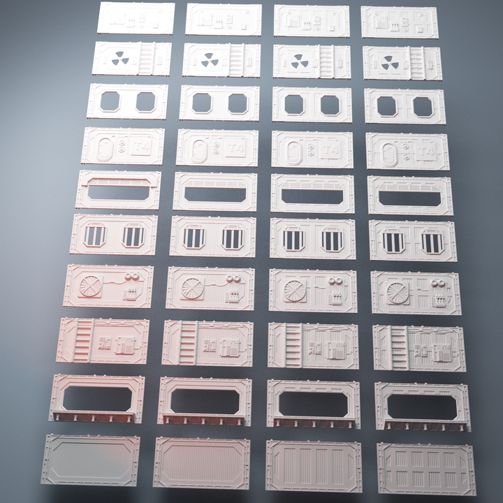 Corvus Games Terrain 3D Printable modular Scifi Shipping Containers for 28mm - 32mm tabletop scifi wargaming