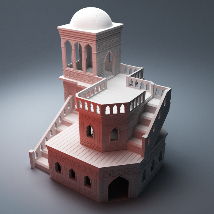 Corvus Games Terrain 3D Printable scifi Atreus Settlement Government Building A for 28mm scifi tabletop wargaming