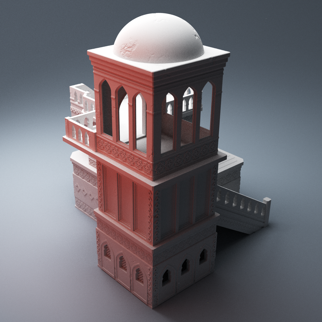 Corvus Games Terrain 3D Printable scifi Atreus Settlement Government Building A for 28mm scifi tabletop wargaming