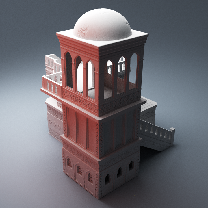 Corvus Games Terrain 3D Printable scifi Atreus Settlement Government Building A for 28mm scifi tabletop wargaming