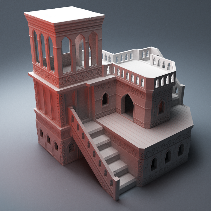 Corvus Games Terrain 3D Printable scifi Atreus Settlement Government Building F for 28mm scifi tabletop wargaming