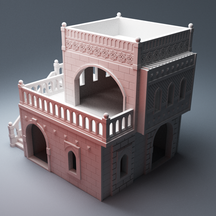 Corvus Games Terrain 3D Printable scifi Atreus Settlement House A for 28mm scifi tabletop wargaming