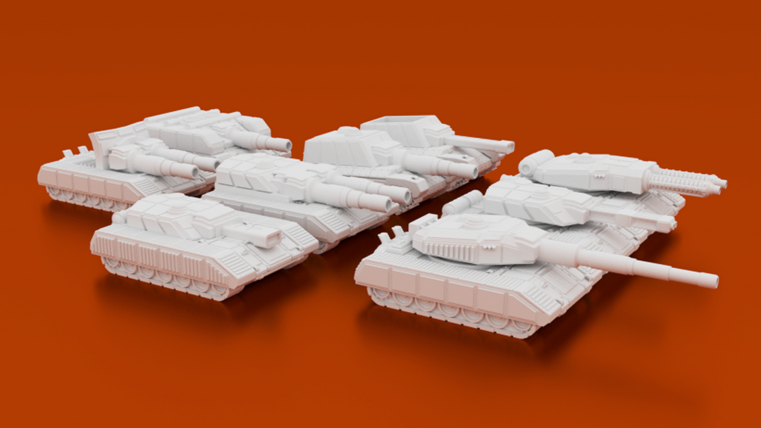 Corvus Games Terrain 3D printable 15mm scale futuristic scifi tank bundle