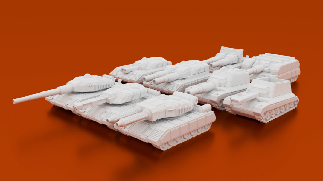 Corvus Games Terrain 3D printable 15mm scale futuristic scifi tank bundle