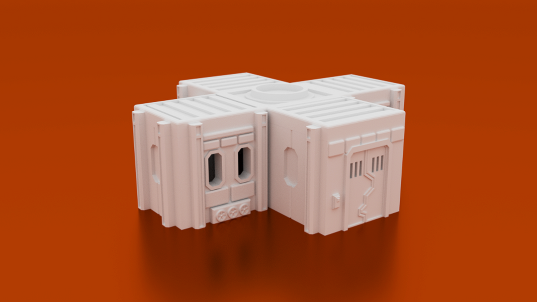 Corvus Games Terrain 3D printable 15mm scifi outpost compound buildings