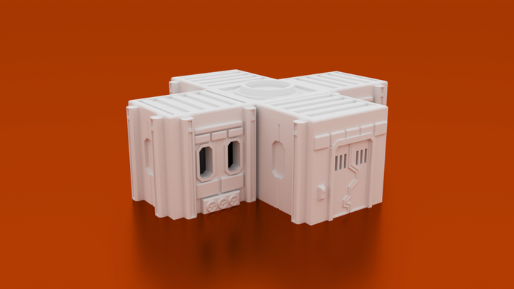 Corvus Games Terrain 3D printable 15mm scifi outpost compound buildings