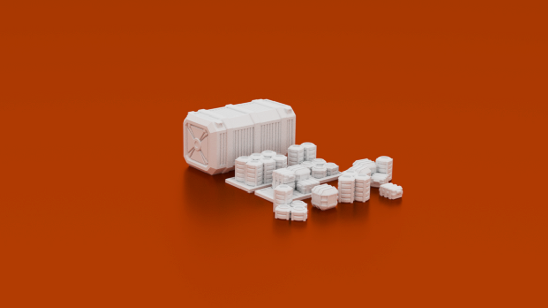 Corvus Games Terrain 3D printable 15mm scifi outpost compound buildings