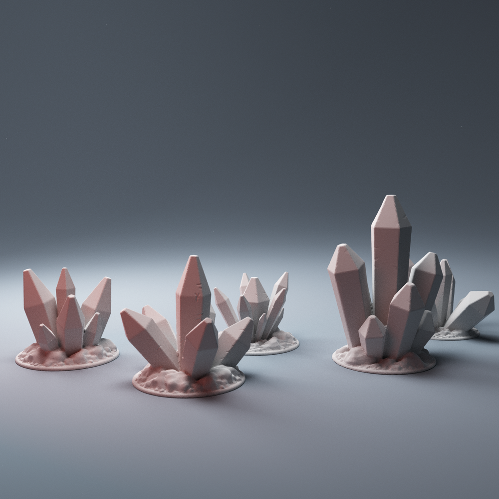 Corvus Games Terrain 3D printable Alien Crystal Formations for Star Wars Legion, Warhammer 40k, Infinity, Gate of Antares, Star Breach, Judge Dredd 28mm - 32mm scifi tabletop wargaming