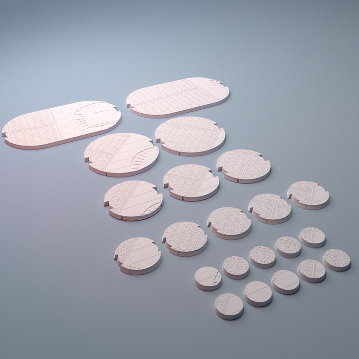 Corvus Games Terrain 3D printable Atreus Settlement bases for 32m - 34mm scifi tabletop wargaming