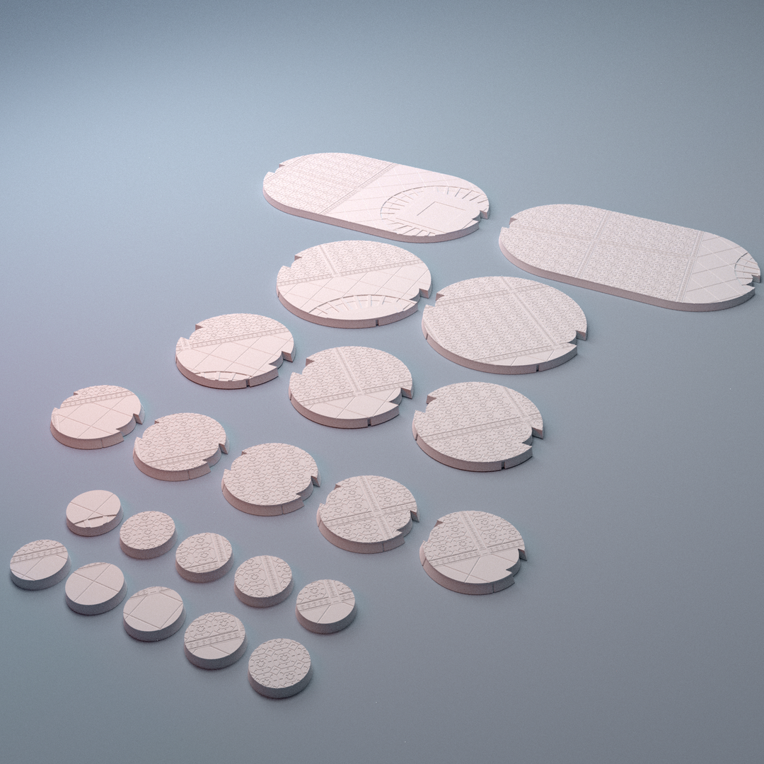 Corvus Games Terrain 3D printable Atreus Settlement bases for 32m - 34mm scifi tabletop wargaming