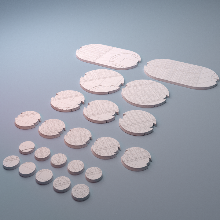 Corvus Games Terrain 3D printable Atreus Settlement bases for 32m - 34mm scifi tabletop wargaming