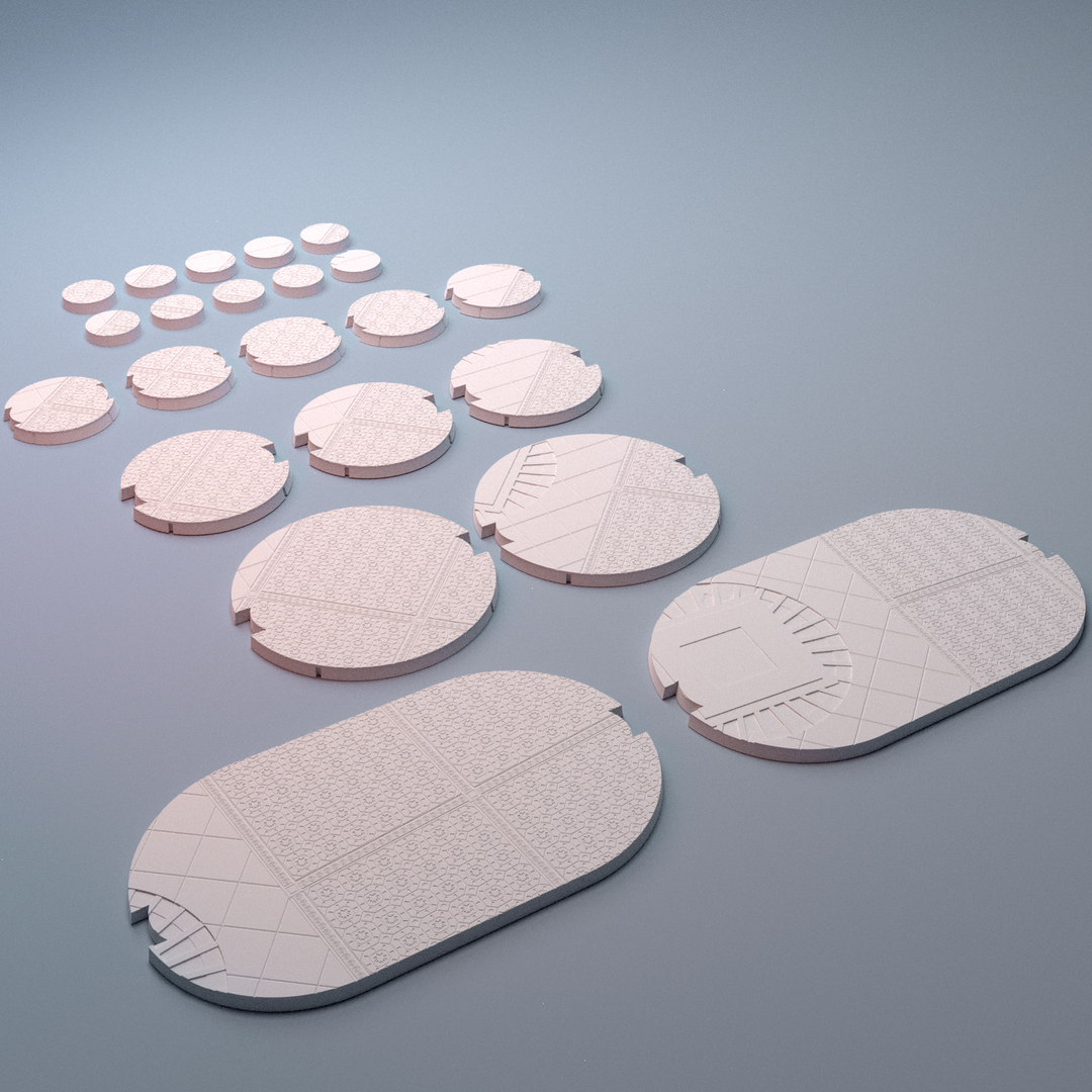 Corvus Games Terrain 3D printable Atreus Settlement bases for 32m - 34mm scifi tabletop wargaming