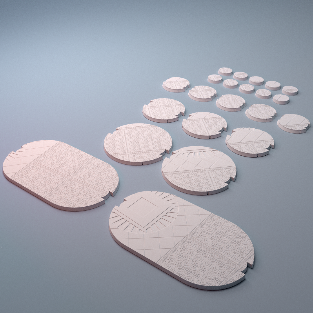 Corvus Games Terrain 3D printable Atreus Settlement bases for 32m - 34mm scifi tabletop wargaming