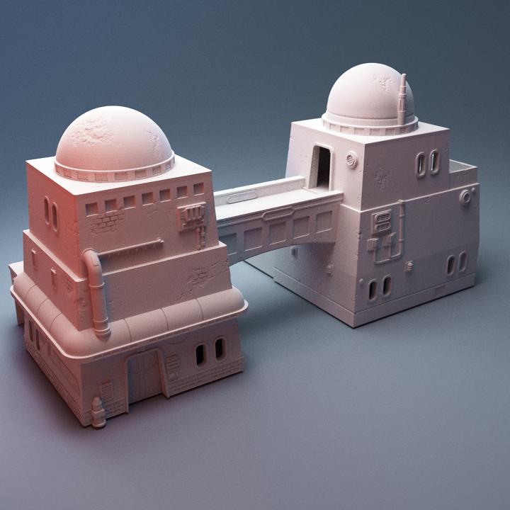 Corvus Games Terrain 3D printable BahTwo House A for 28mm - 34mm scifi tabletop wargaming