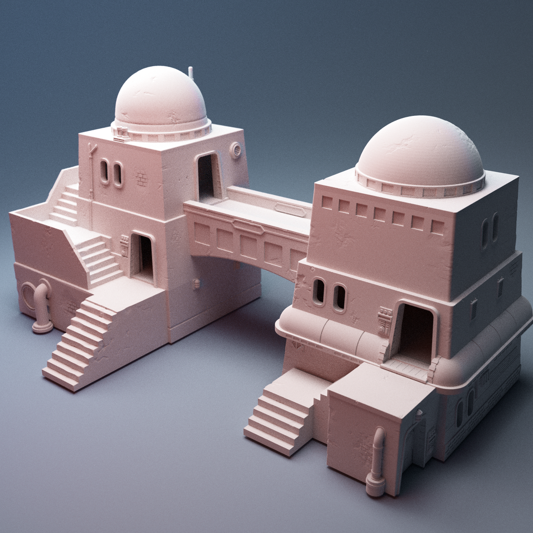 Corvus Games Terrain 3D printable BahTwo House A for 28mm - 34mm scifi tabletop wargaming