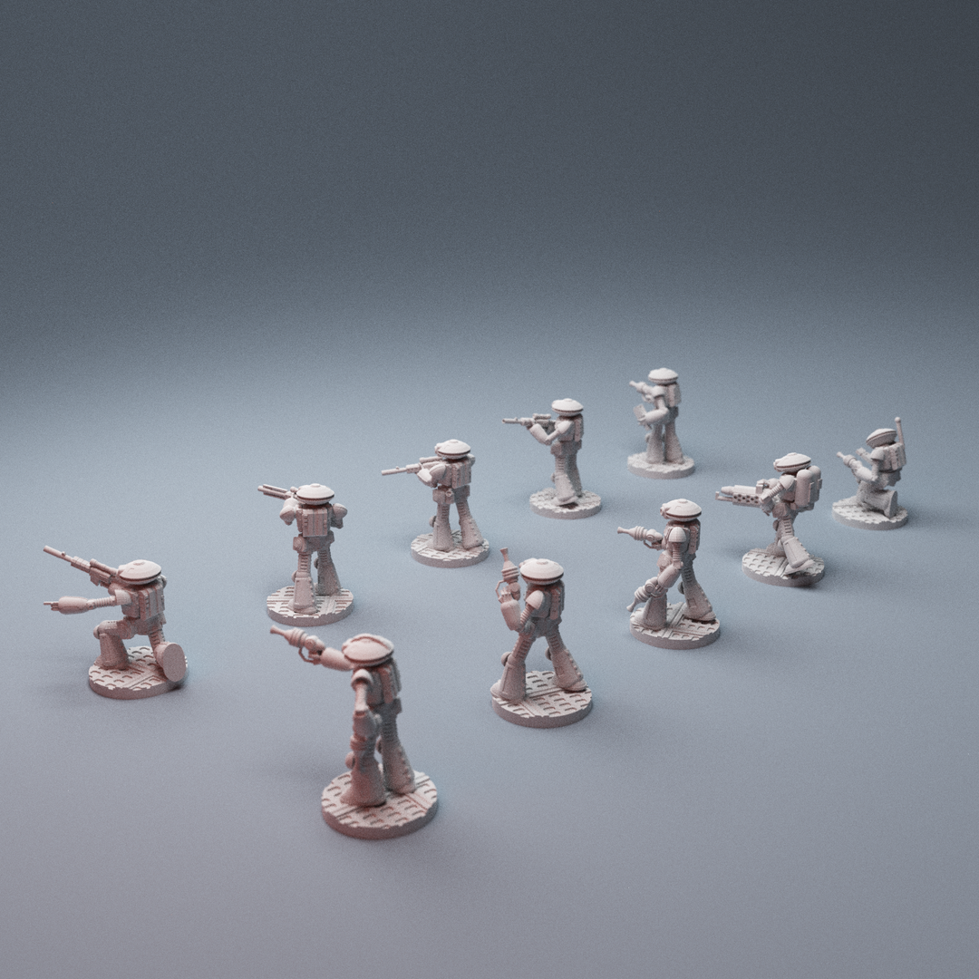 Corvus Games Terrain 3D printable BattleBotz 15mm robot miniatures for scifi tabletop wargaming