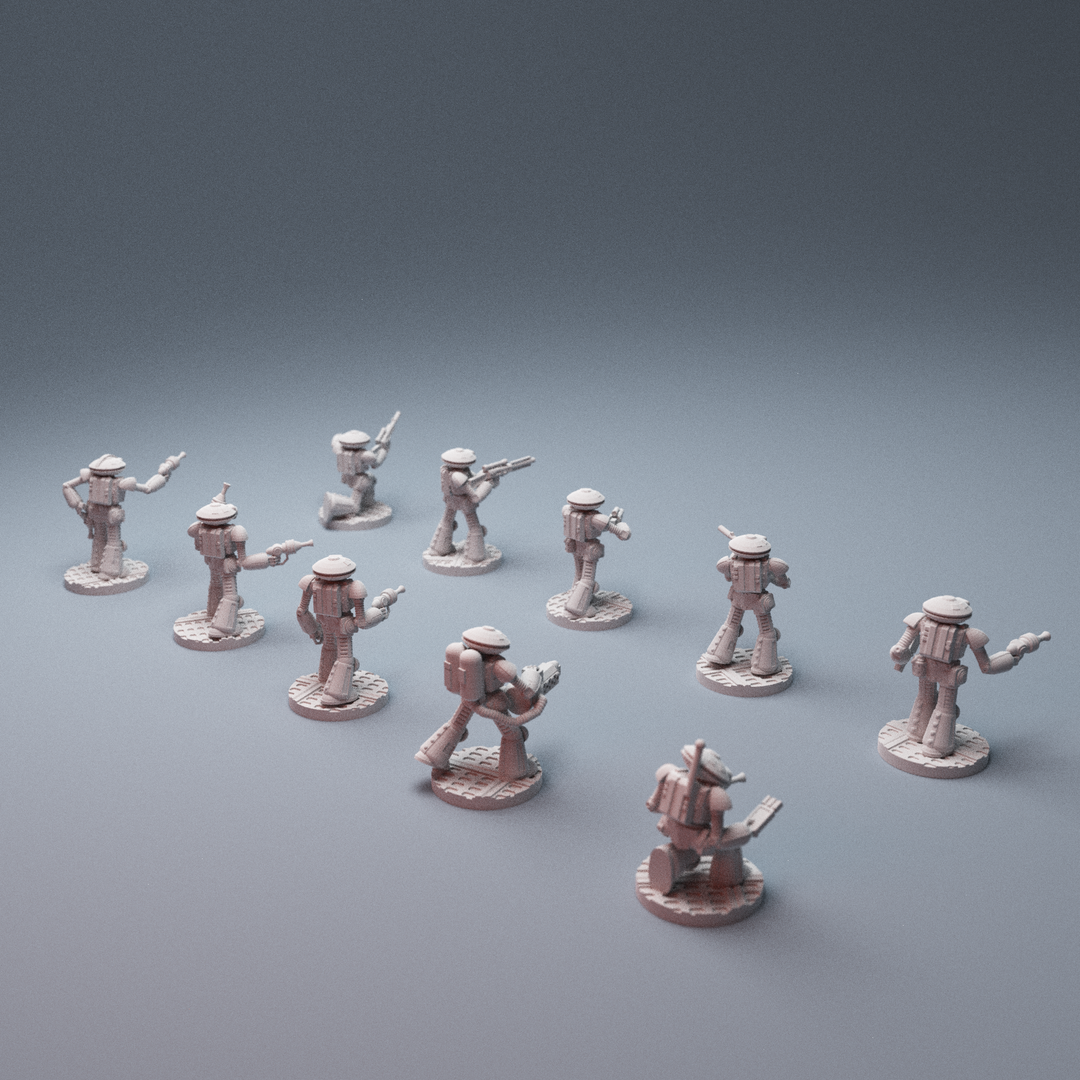 Corvus Games Terrain 3D printable BattleBotz 15mm robot miniatures for scifi tabletop wargaming