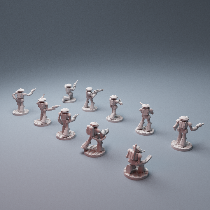 Corvus Games Terrain 3D printable BattleBotz 15mm robot miniatures for scifi tabletop wargaming