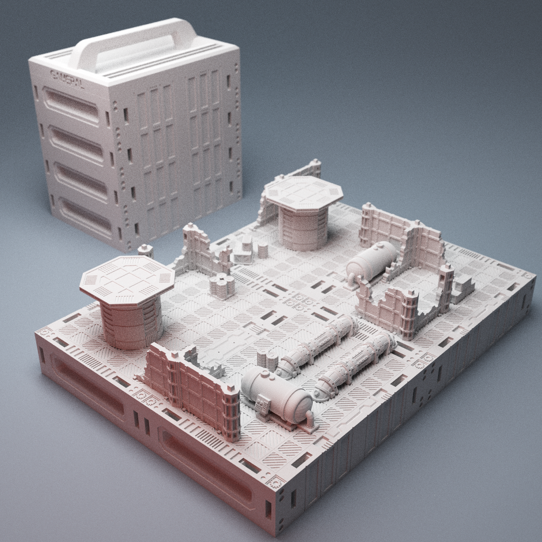 Corvus Games Terrain 3D printable BattleBox15 Travel Storage Solution for 15mm scifi tabletop wargaming
