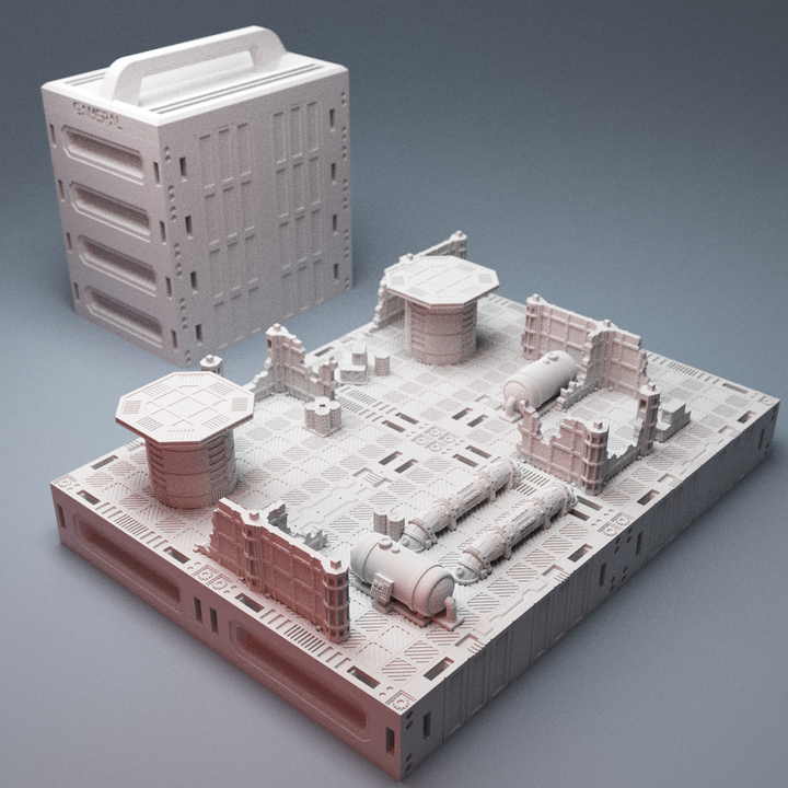 Corvus Games Terrain 3D printable BattleBox15 Travel Storage Solution for 15mm scifi tabletop wargaming