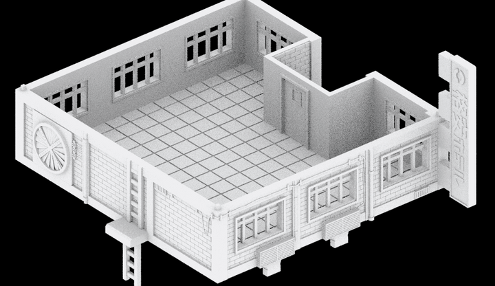 Corvus Games Terrain 3D printable Cheap Hotel for 28mm cyberpunk and scifi tabletop wargames Reality's Edge, Neuromancer games