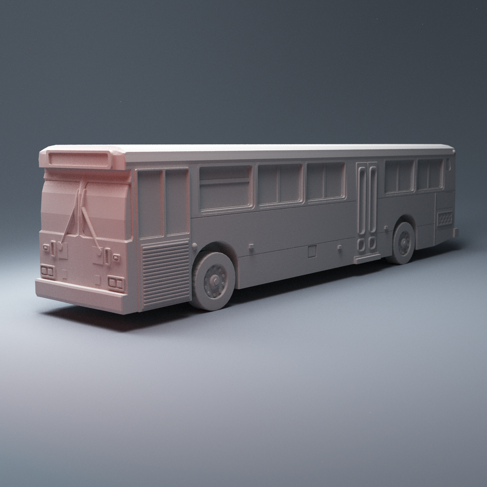 Corvus Games Terrain 3D printable City Bus compatible with urban games like Fallout, The Walking Dead, This Is Not a Test, Marvel Crisis Protocol, Last Days 28mm scale New York bus