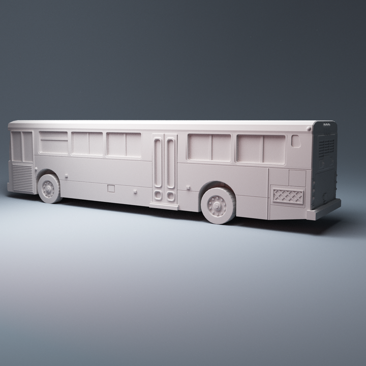 Corvus Games Terrain 3D printable City Bus compatible with urban games like Fallout, The Walking Dead, This Is Not a Test, Marvel Crisis Protocol, Last Days 28mm scale New York bus