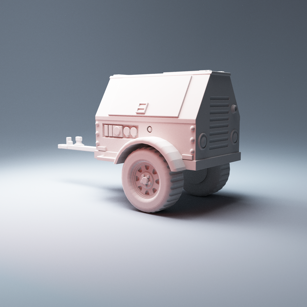 Corvus Games Terrain 3D printable Construction Scatter pieces Forklift Truck, Generator, Jersey Barriers 28mm scale for Marvel Crisis Protocol, The Walking Dead