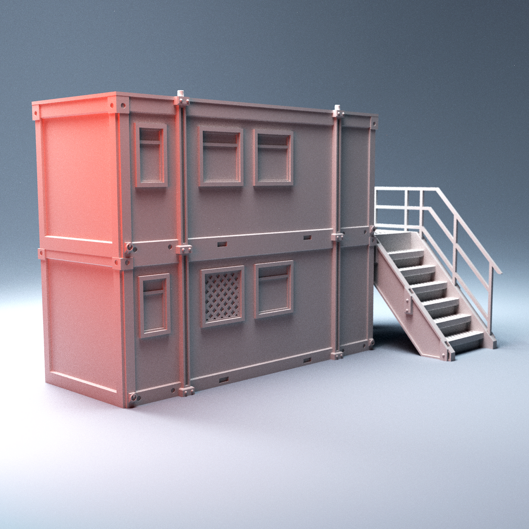 Corvus Games Terrain 3D printable Construction Site Office 40mm scale compatible with 28mm - 34mm tabletop wargaming like Marvel Crisis Protocol