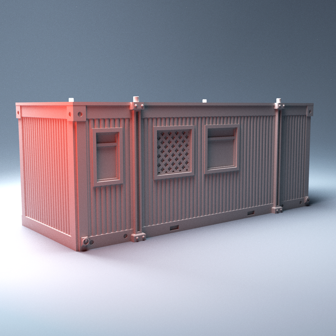 Corvus Games Terrain 3D printable Construction Site Office 40mm scale compatible with 28mm - 34mm tabletop wargaming like Marvel Crisis Protocol