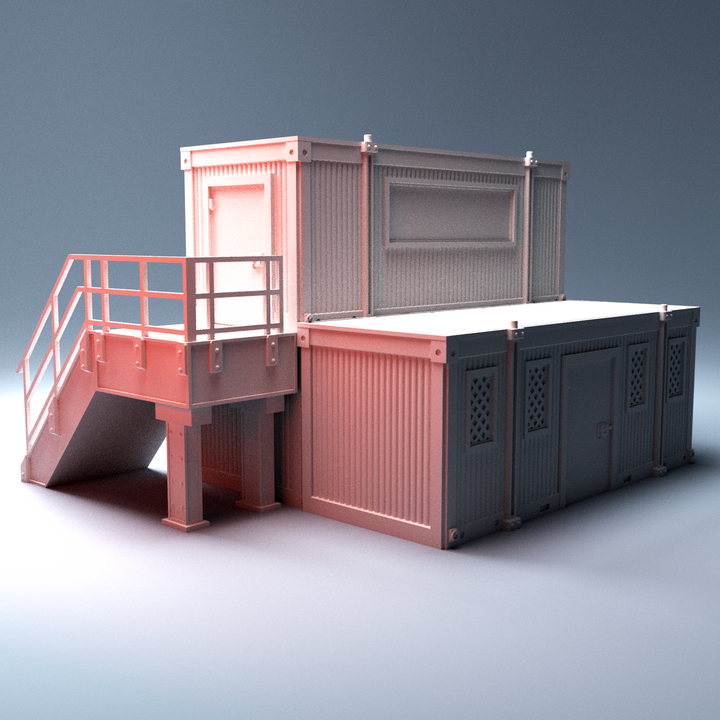 Corvus Games Terrain 3D printable Construction Site Office 40mm scale compatible with 28mm - 34mm tabletop wargaming like Marvel Crisis Protocol