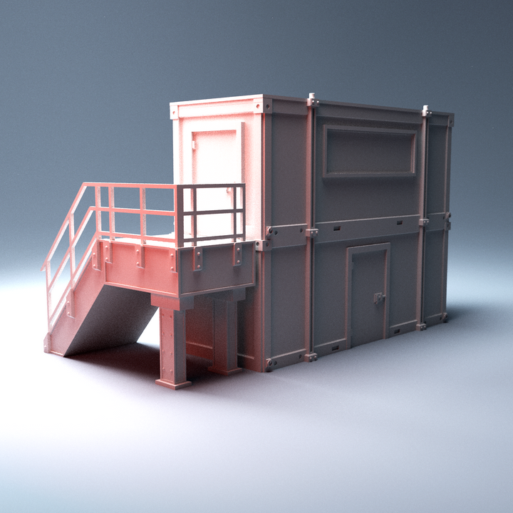 Corvus Games Terrain 3D printable Construction Site Office 40mm scale compatible with 28mm - 34mm tabletop wargaming like Marvel Crisis Protocol