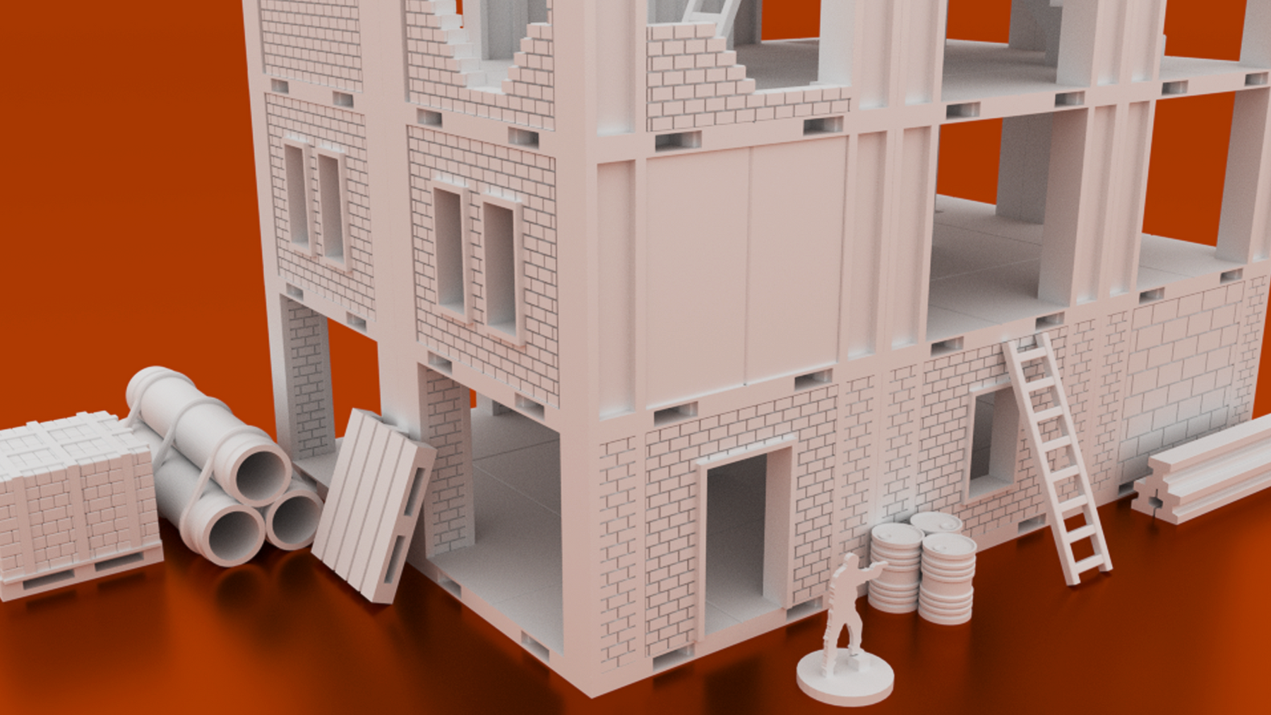 Construction Building In 3d Building Construction 3d