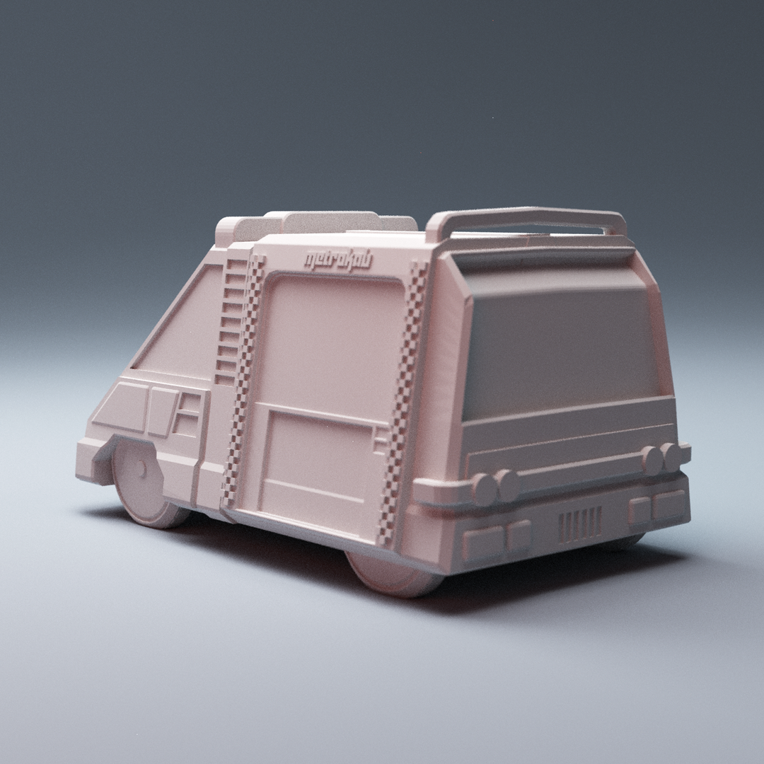 Corvus Games Terrain 3D printable Cyberpunk scifi Metro Taxi Cab Vehicle for 28mm tabletop miniatures wargames