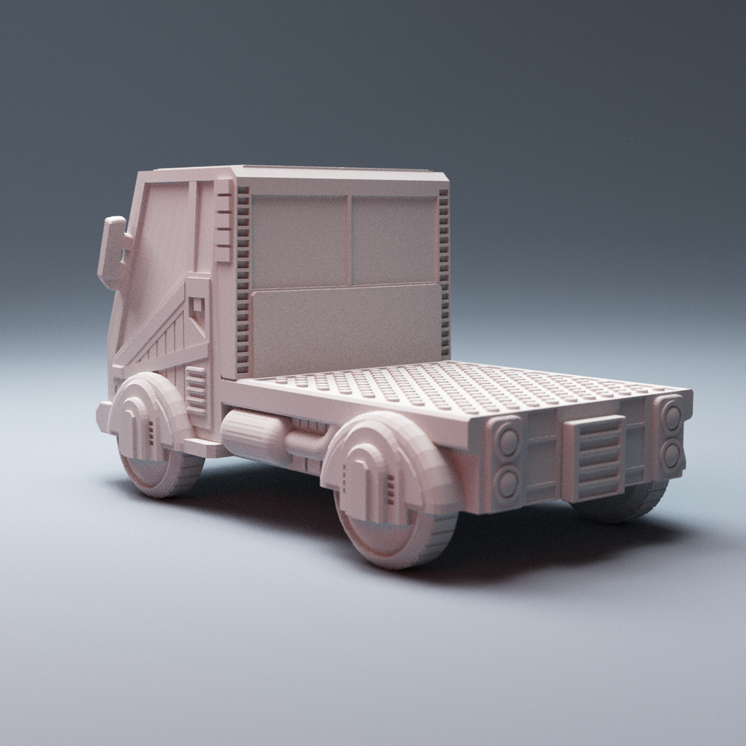 Corvus Games Terrain 3D printable Cyberpunk scifi Small Utility Vehicle for 28mm tabletop miniatures wargames