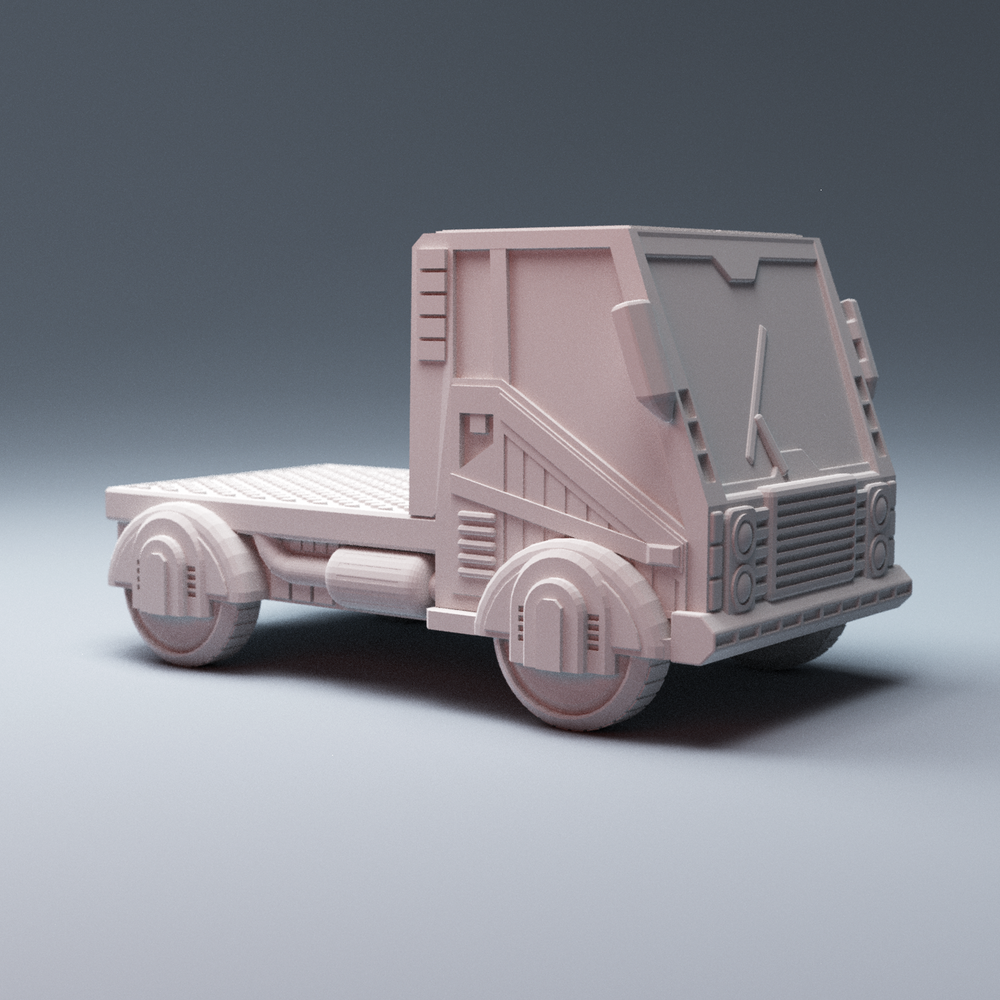 Corvus Games Terrain 3D printable Cyberpunk scifi Small Utility Vehicle for 28mm tabletop miniatures wargames