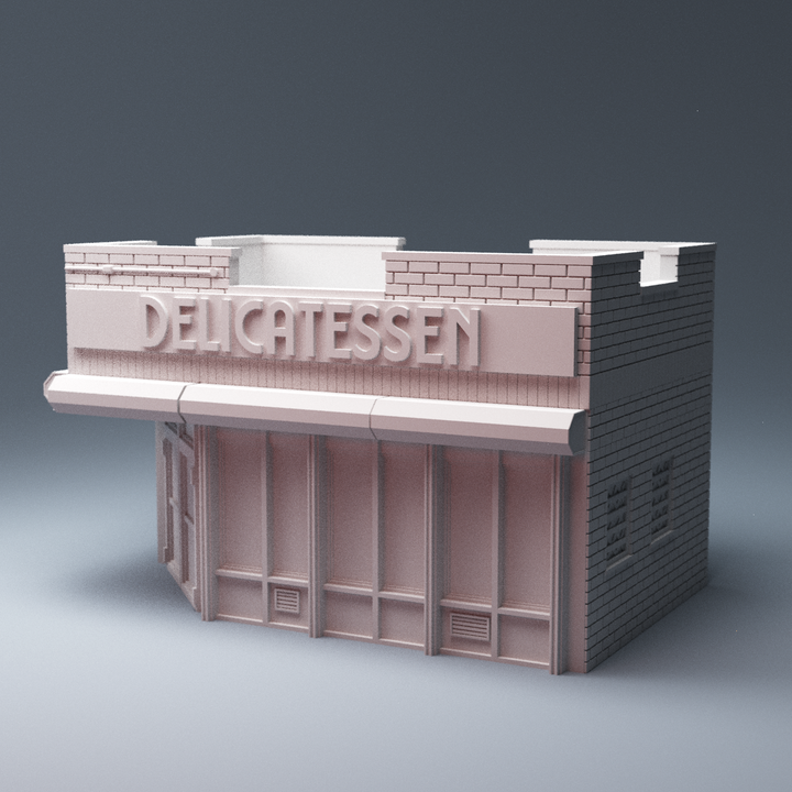 Corvus Games Terrain 3D printable Deli Shop Restaurant for Marvel Crisis Protocol, Fallout, This Is Not A Test 28mm games