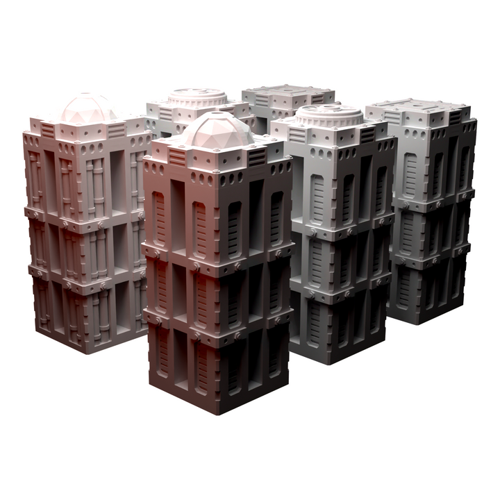 Corvus Games Terrain 3D printable Diregloom modular walls and corridors for 28mm - 32mm grimdark scifi tabletop wargaming