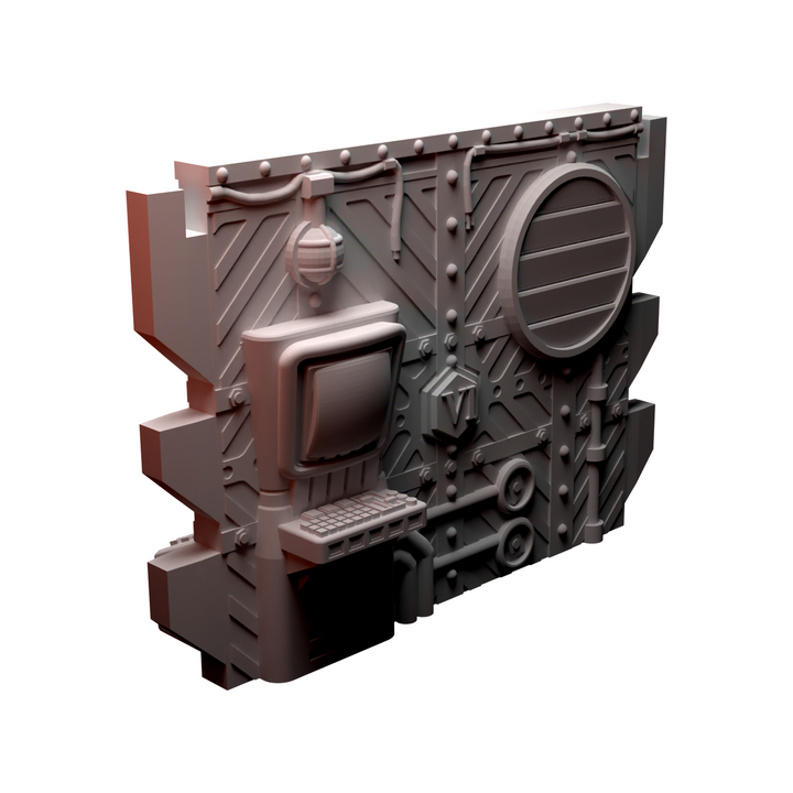 Corvus Games Terrain 3D printable Diregloom modular walls and corridors for 28mm - 32mm grimdark scifi tabletop wargaming