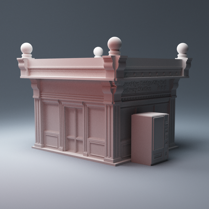 Corvus Games Terrain 3D printable Elevated Trainline Head House for 28mm - 40mm miniatures wargames such as Crisis Protocol, The Walking Dead, Fallout