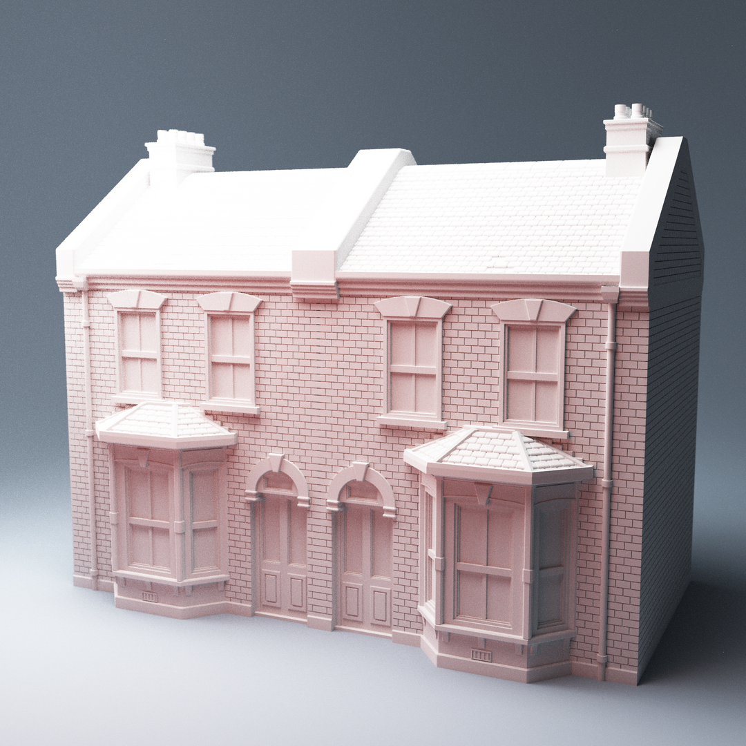 Corvus Games Terrain 3D printable English Terraced House for The Walking Dead, Last Days, This Is Not A Test, Marvel Crisis Protocol