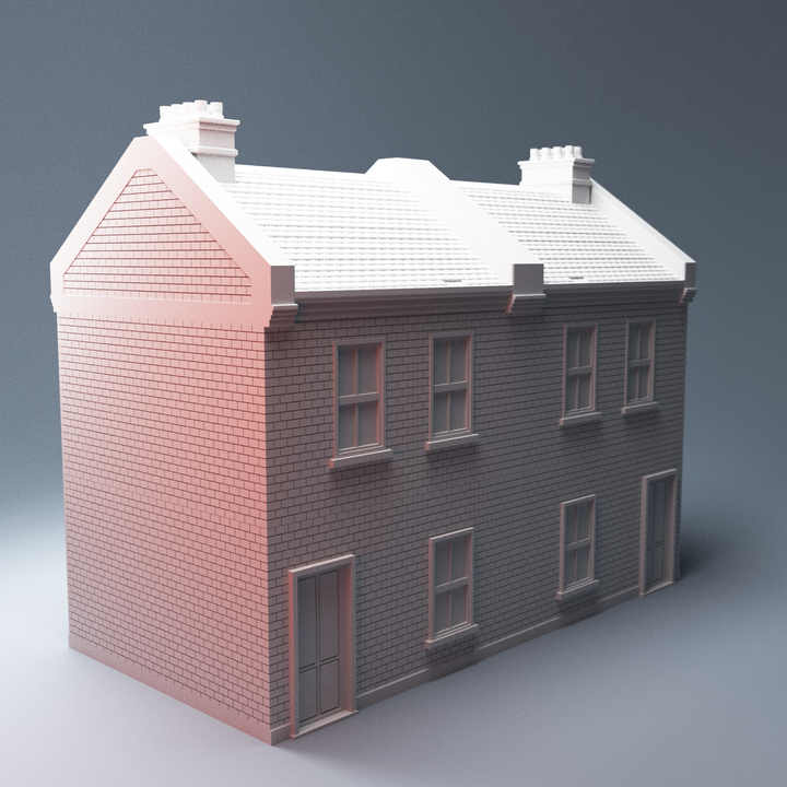 Corvus Games Terrain 3D printable English Terraced House for The Walking Dead, Last Days, This Is Not A Test, Marvel Crisis Protocol and other survival games and WW2