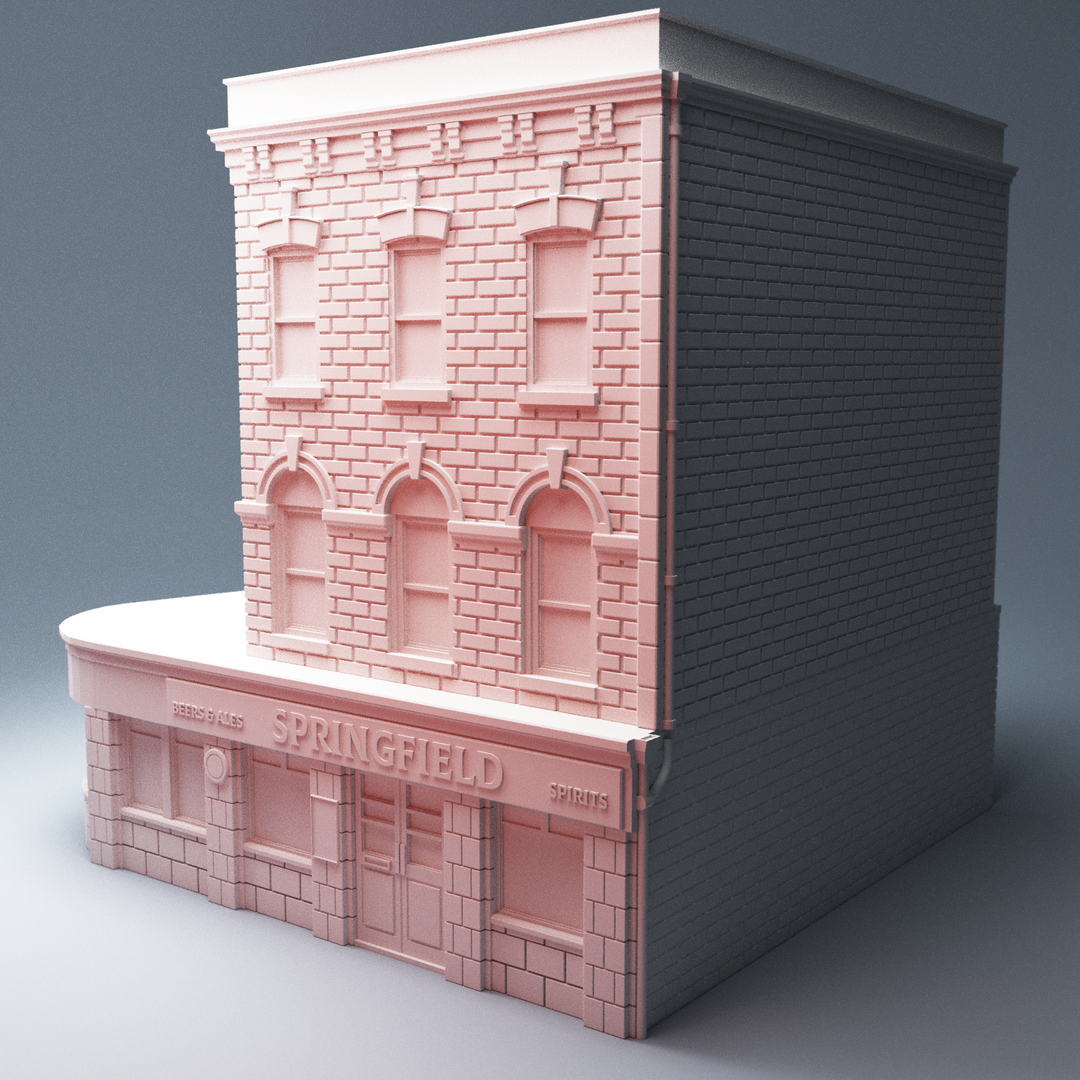 Corvus Games Terrain 3D printable English Winchester Pub for The Walking Dead, Last Days, This Is Not A Test, Marvel Crisis Protocol and other survival games and WW2 Springfield Tavern