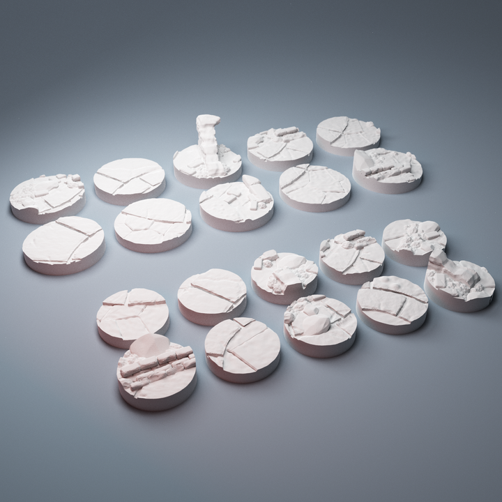 Corvus Games Terrain 3D printable Frozen City fantasy 25mm and 32mm miniature bases compatible with Frostgrave