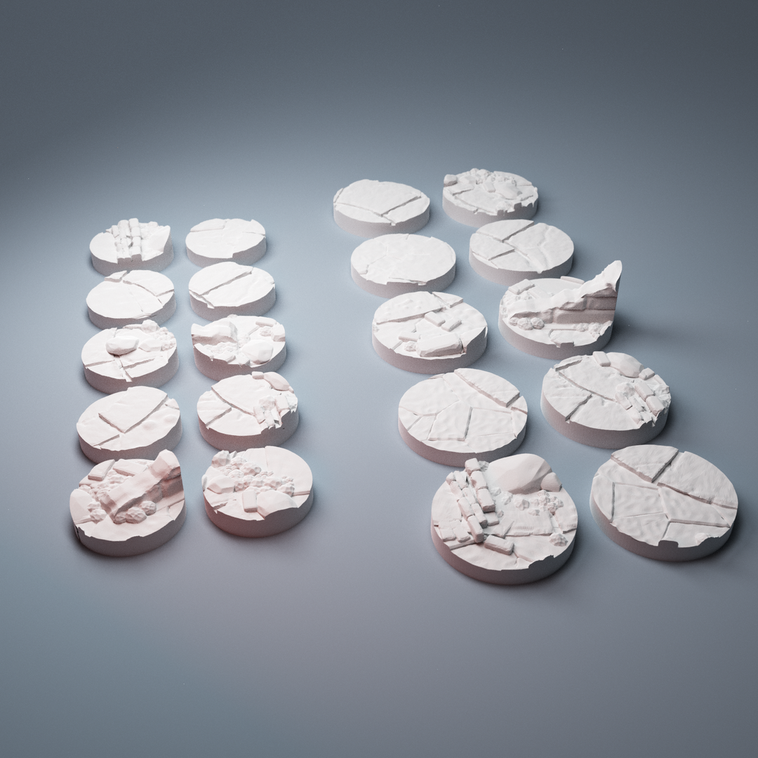 Corvus Games Terrain 3D printable Frozen City fantasy 25mm and 32mm miniature bases compatible with Frostgrave