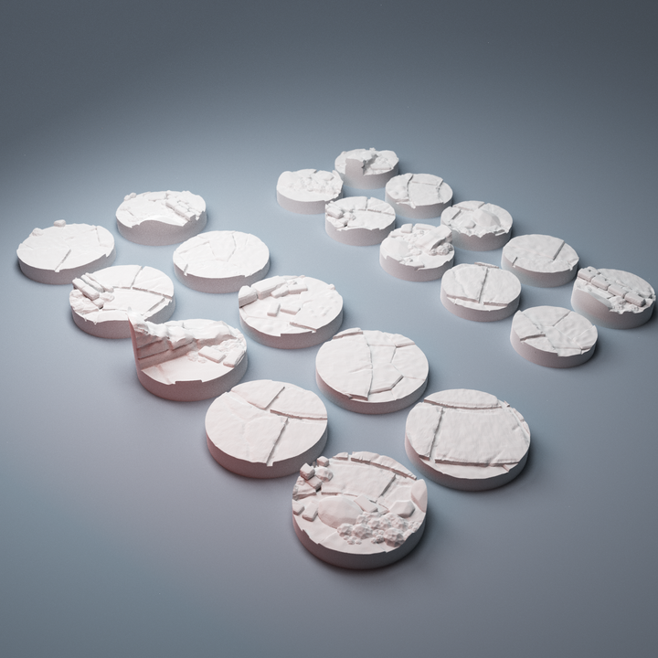 Corvus Games Terrain 3D printable Frozen City fantasy 25mm and 32mm miniature bases compatible with Frostgrave