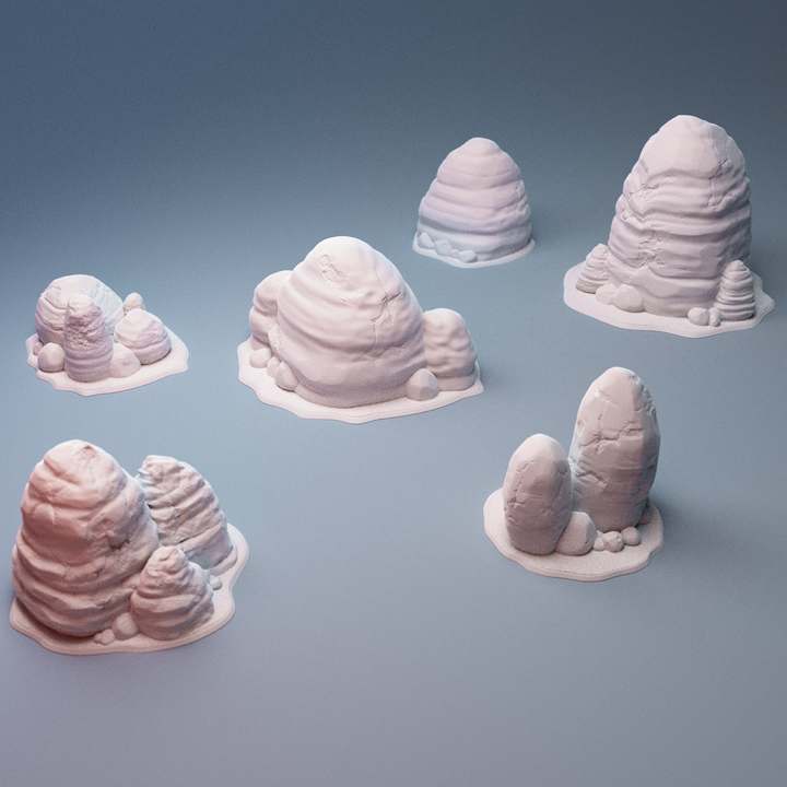 Corvus Games Terrain 3D printable Haarapan Plains Rocky Scatter for 28mm - 34mm scifi tabletop wargaming