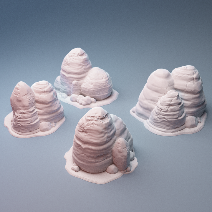 Corvus Games Terrain 3D printable Haarapan Plains Rocky Scatter for 28mm - 34mm scifi tabletop wargaming