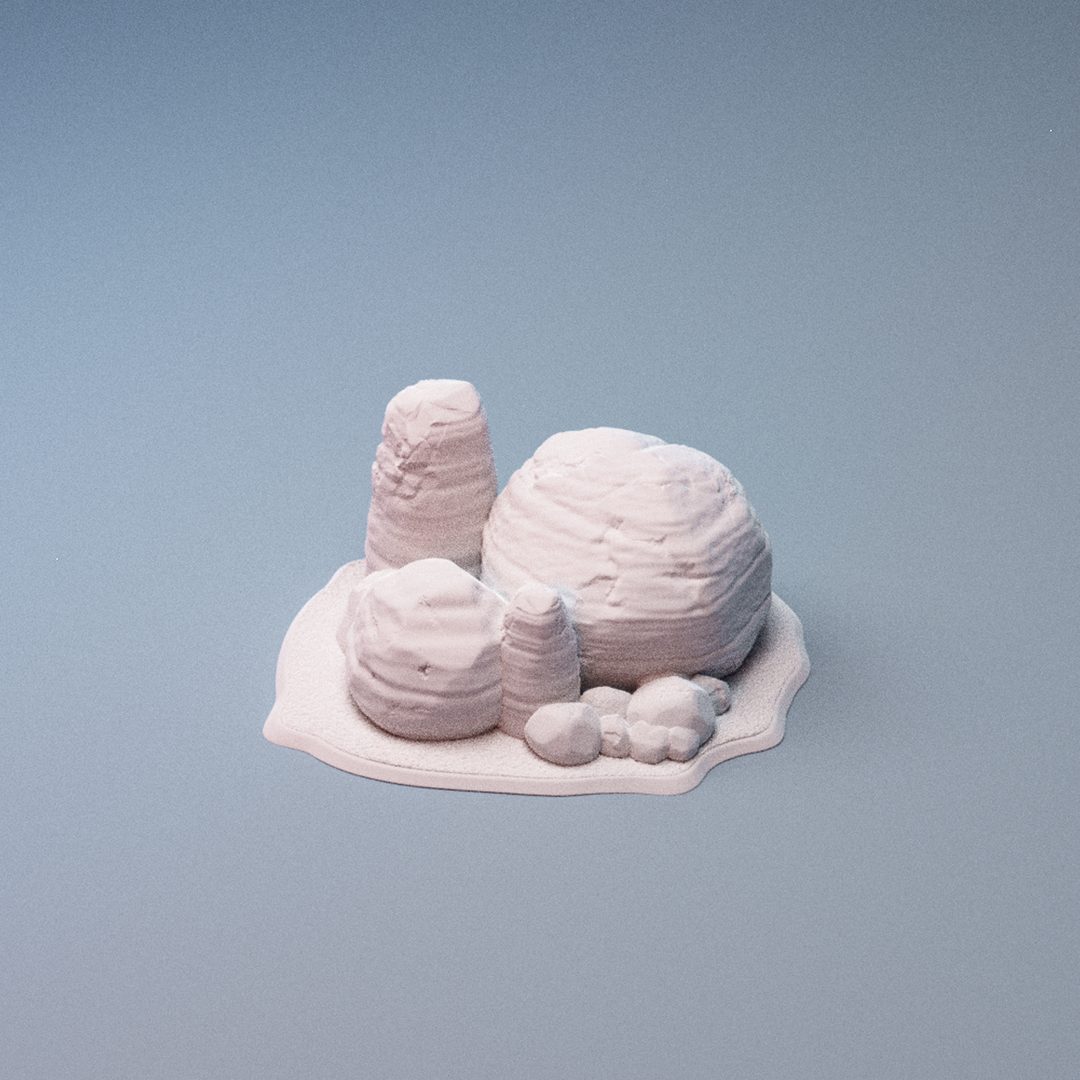 Corvus Games Terrain 3D printable Haarapan Plains Rocky Scatter for 28mm - 34mm scifi tabletop wargaming